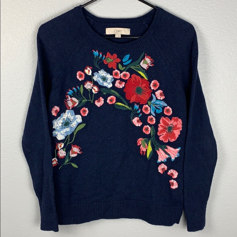 Ann Taylor Loft Floral Sweater
